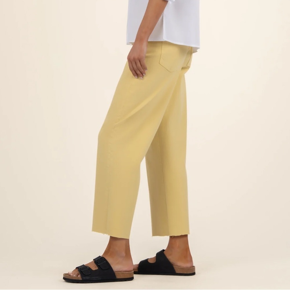 Kut Gwen High Rise Wide Leg Yellow Jeans Size 4 - Picture 2 of 8